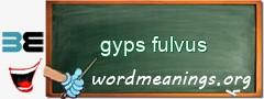 WordMeaning blackboard for gyps fulvus